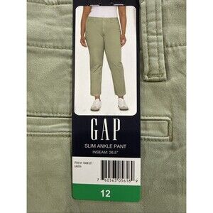 GAP Women’s 12 slim ankle pant Chino Green NWT